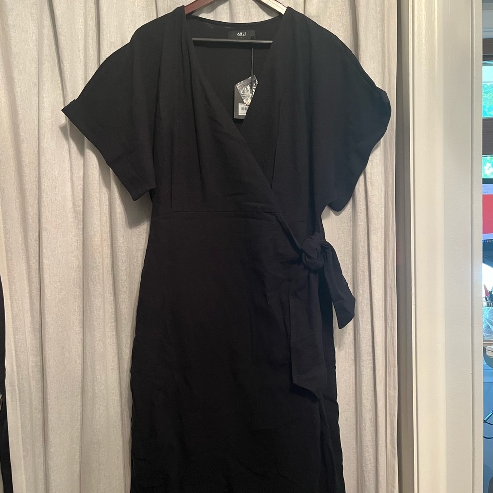 NWT | ABLE Clothing | Cady Wrap Dress | Black